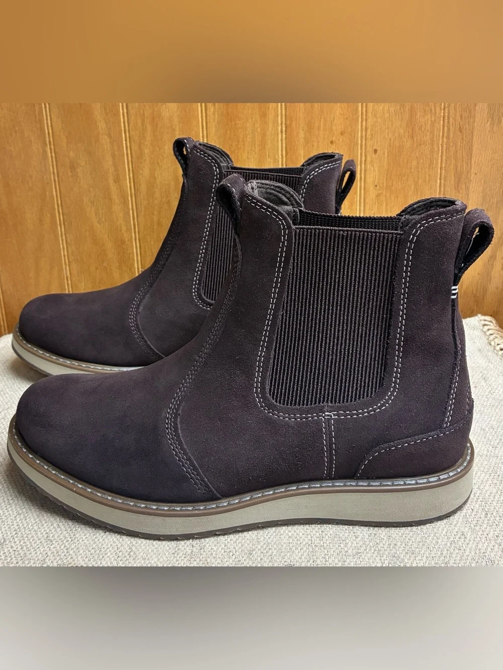 L.L. Bean Men's Stonington Chukka Chelsea Boots in Dark Brown Suede 9M NWOB pull